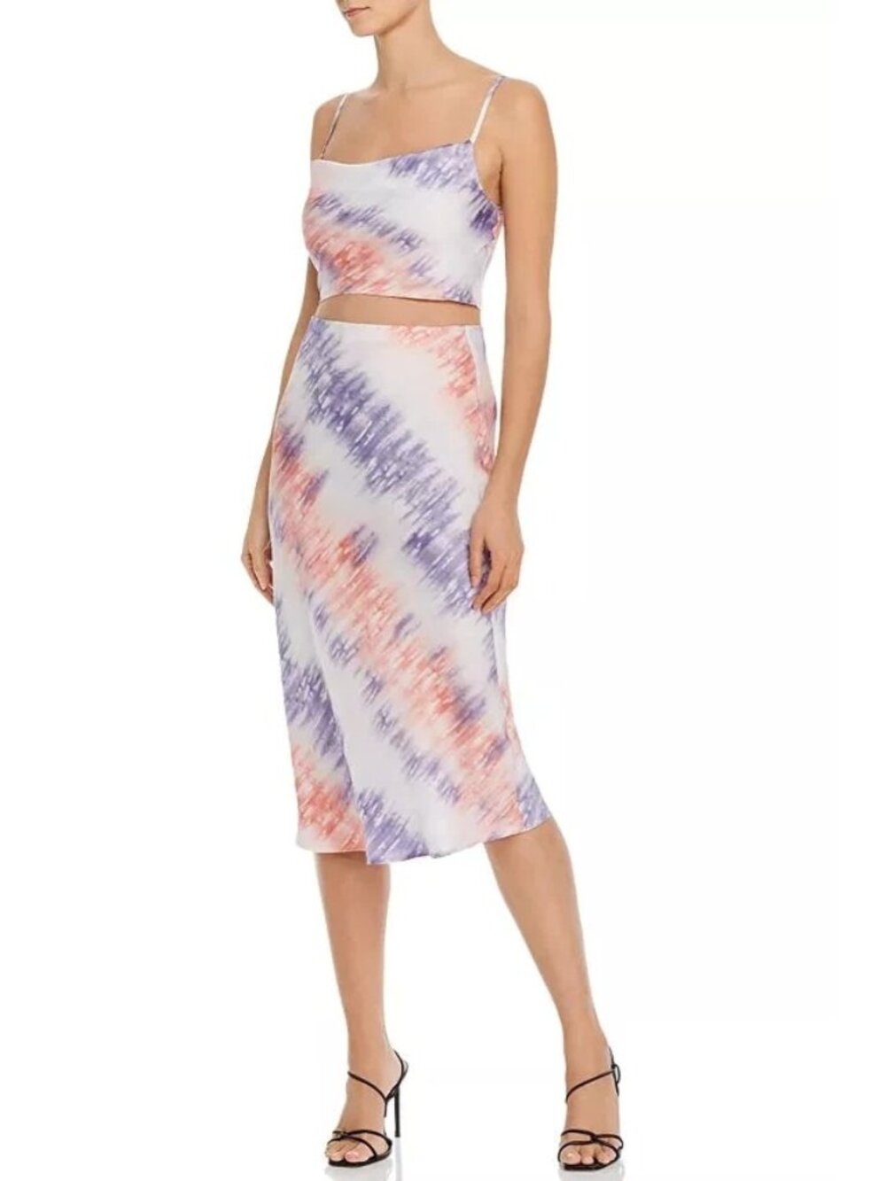 Re:named Pink Purple Satin Cami & Midi Skirt Set Size S